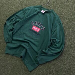 Vintage 90s Levi's Embroidered Big Logo Long Sleeve Tee Shirt‎